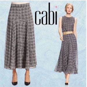 Cabi #546 Chloe Black White Layered Maxi Skirt Side Zip Size 4 Business Casual